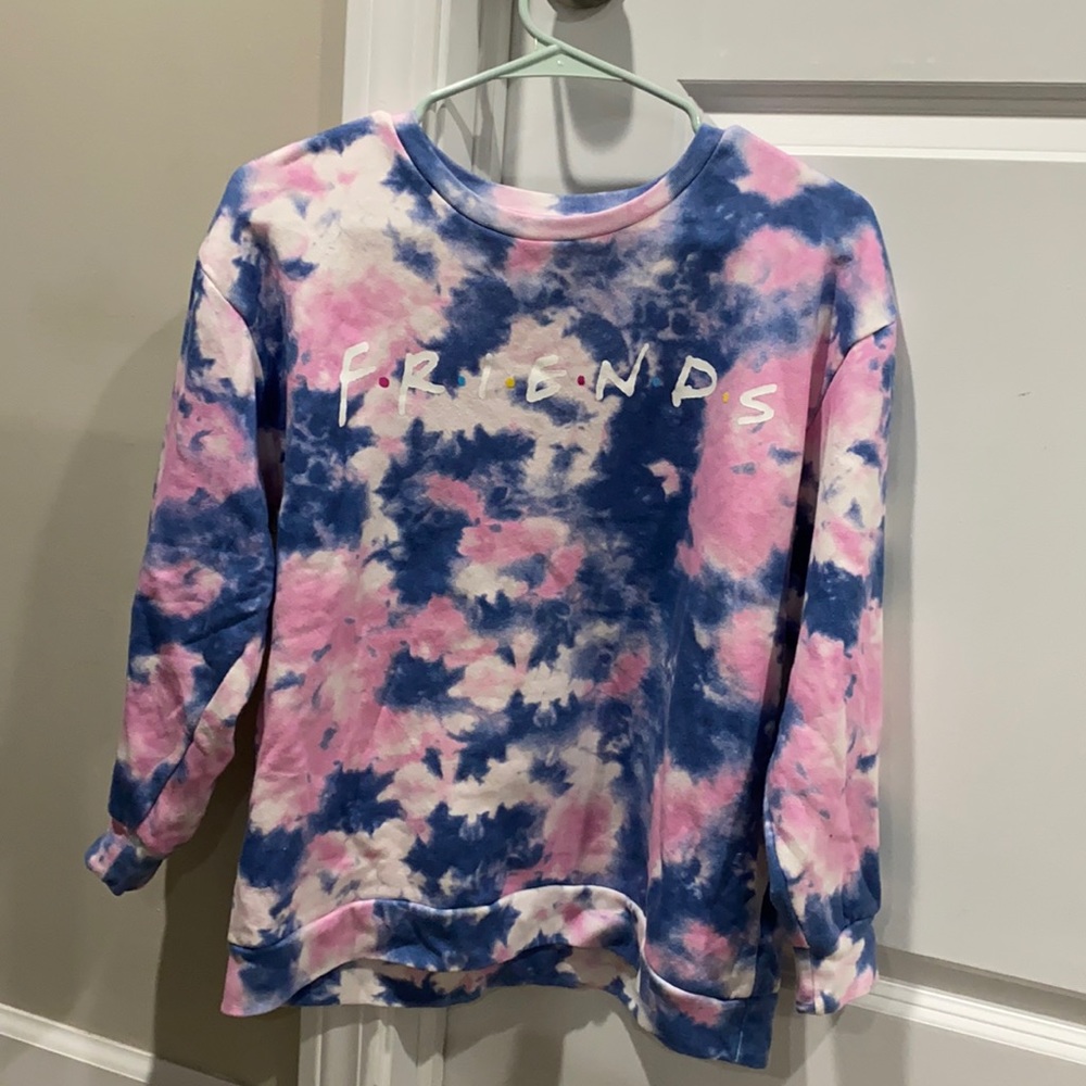 Friends tie dye crew neck sweatshirt